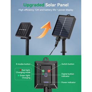 Aigostar all'aperto luci della tenda di natale 100 LED 8 modalità IP65 solare USB per feste - Product Image 5