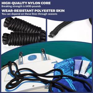 3/8 Inch 20ft Boat Marine Dock Rope with Splicing FID 3762lbs Broken Load Limit Water-<b>Floats</b> Accessory - Product Image 3