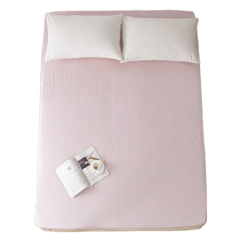 extra deep pink grids fitted sheet cotton luxury high quality bed sheets for kids adults for all sizes