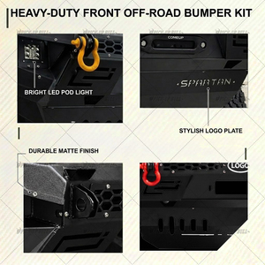 Parachoques Delantero <span class=keywords><strong>Armando</strong></span> Hilux Vigo 2005-2015 Todoterreno 4x4 de Acero con Barra Protectora, Soporte para Cabrestante y Placa Protectora, con Recubrimiento en Polvo Duradero - Product Image 6
