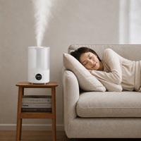 Humidificateur d'air portable de bureau à brume froide avec grand réservoir d'eau, fonction minuterie et arrêt automatique pour la maison et le bureau
