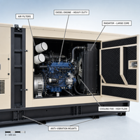 Groupe électrogène diesel silencieux Weichai Yuchai 300 kVA 240 kW insonorisé triphasé pour hôtel de petite taille 50 Hz 60 Hz