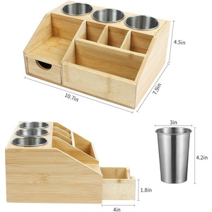 Support de rangement en bambou en gros Organisateur de maquillage naturel de qualité supérieure - Product Image 5