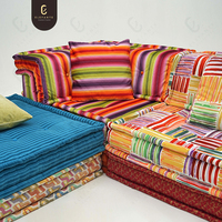 Canapé Modulaire Coloré et Moderne Personnalisable Design Unique Européen Chesterfield Convertible Sectionnel pour Salon Ensemble Canapé Mahjong