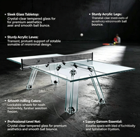 Table de ping-pong en verre trempé moderne de luxe, table de tennis de table professionnelle de designer pour villa haut de gamme, bureau, maison