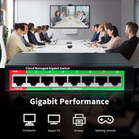 Switch Ethernet Gigabit Administrado OEM de 4/8 Puertos, Switch de Red L2 IEEE 802.3 AF/AT para Cámaras IP CCTV