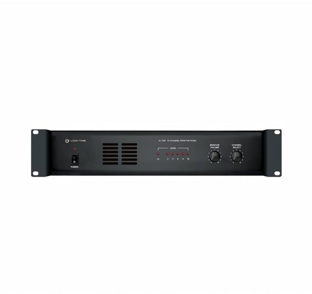 10-Channel Monitor Panel with DB Level Meter for Broadcast Studio Production Control in Professional Monitor Panel