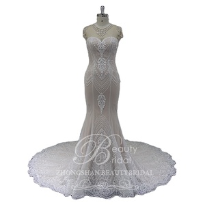 Vestido de Novia <span class=keywords><strong>Civil</strong></span> con Lazo y Pedrería, Vestido de Novia Estilo Sirena - Product Image 1