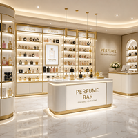 Aménagement personnalisé de magasin, design d'intérieur de boutique, armoire murale de showroom, présentoir pour parfums, soins de la peau, crèmes pour le visage et cosmétiques
