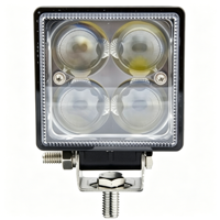 3Inch 12W Square LED Work Light 4D Optical Lens IP68 Waterproof 12-48V 800lm Auxiliary Driving Lamp Offroad Car Truck Forklift