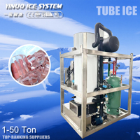 Machine à glace en tubes de 5 tonnes par jour pour boissons et restaurants, machine à fabriquer des glaçons en tubes de cristal