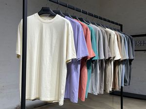 Style rétro européen américain High Street <span class=keywords><strong>INS</strong></span> Old Washed White <span class=keywords><strong>Basic</strong></span> Edition Oversize Shoulder Hanging Short Sleeve 240 Grammes - Product Image 2