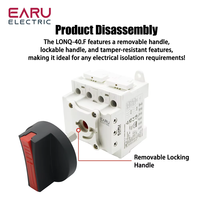 Interrupteur-sectionneur solaire EARU DC 4P 32A 1500V PV avec poignée rotative, interrupteur rotatif, boîte de distribution, rail DIN LONQ-40.F/I/X