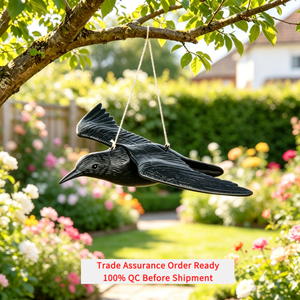 Décoy de Corbeau Volant Réaliste en Plastique PE Solide Écologique, Suspendu, pour Verger et Jardin, Étanche et Résistant aux Intempéries, Dissuasif pour Corbeaux - Product Image 1