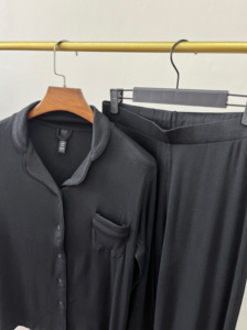 Conjunto de Pijama de Invierno para Mujer, Ultra Suave y Transpirable, 92% Modal, Acanalado, Manga Larga, con Botones, Ropa de Dormir, Traje de Estar en Casa - Product Image 3