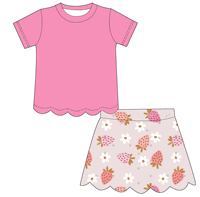 Nouveaux ensembles de vêtements pour petites filles, manches courtes et jupe courte en dentelle, imprimés floraux, mode enfantine d'été, costumes pour l'école