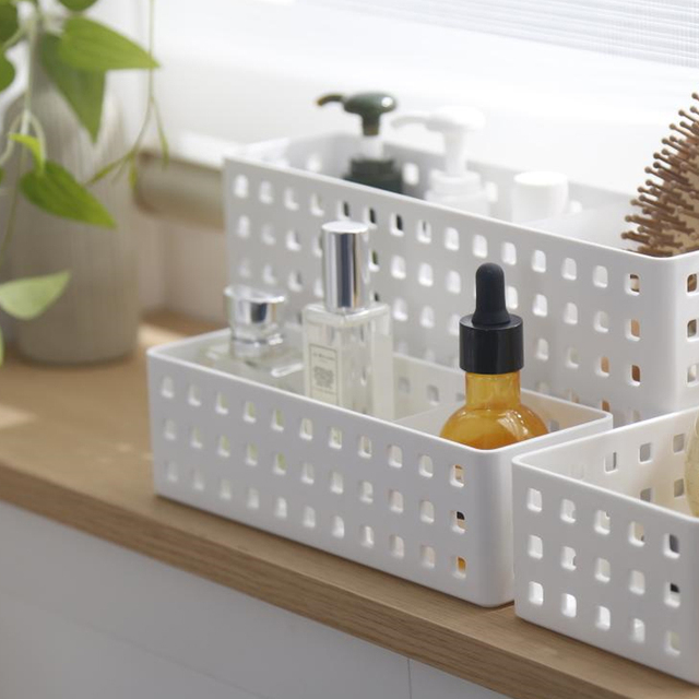 Manufacturer Wholesale Household Storage Bathroom Office Kitchen Eco-friendly Desktop Plastic Storage Basket