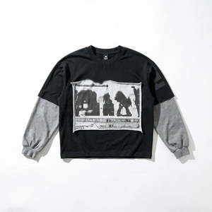เสื้อยืดแขนยาวผู้ชาย คอกลม พิมพ์ลาย ถักทอ สไตล์ฮิปฮอป สตรีทแวร์ - Product Image 1