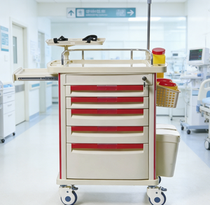 Chariot d'urgence SET31 de haute qualité pour hôpital, chariot médical d'infusion d'urgence en ABS avec tiroir - Product Image 1