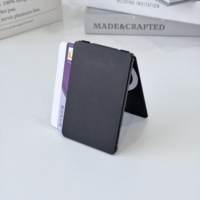 Porte-cartes magnétique vertical avec support latéral pour 2 cartes, texture mate, portefeuille fin pour téléphone, accessoires pour téléphone portable