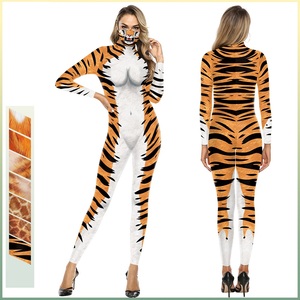 Combinaison verte en forme <span class=keywords><strong>de</strong></span> tigre, renard, girafe, Animal, impression 3D, combinaison Sexy, manches longues, discothèque, Bar, Cosplay, Costumes <span class=keywords><strong>de</strong></span> fête d'halloween - Product Image 1