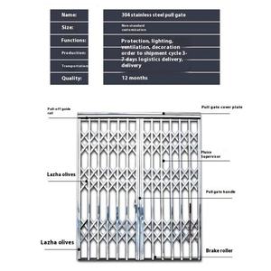 Puerta Plegable Moderna Personalizable de Acero Inoxidable 304, Estilo Moderno, Antirrobo - Product Image 1