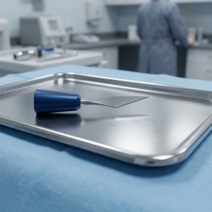 Couteau ophtalmique de précision avec lame micro-chirurgicale à pointe lance pour chirurgie oculaire, instrument optique, manche bleu, acier inoxydable - Product Image 1