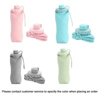 Tasse de voyage en silicone personnalisée Bouteille d'eau en silicone pliable et évolutive Tasse d'eau sans BPA adaptée aux enfants et aux adultes