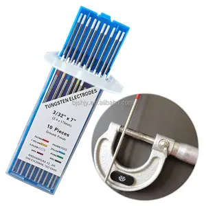 Électrodes en tungstène à arc lisse, plat, tige de soudage tig, en zirconium, wz8 2.4mm