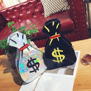 Nuevo creativo dólar forma láser crossbody <span class=keywords><strong>bolsa</strong></span> Mini lindo cadena de oro bolso damas dinero monedero de la moneda - Product Image 4
