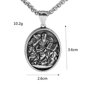 Collar con Colgante de Acero Inoxidable con Figura Griega Antigua para Uso Diario Masculino - Product Image 5