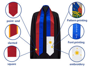 أوشحة/أحزمة تخرج ساتان سادة 100% بوليستر، لحفلات التخرج المدرسية الكلاسيكية، أثواب تخرج للبالغين للجنسين - Product Image 5