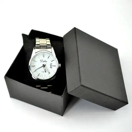 High Quality Watch Box Custom Luxury Cardboard Quartz Watches boxes Black Square Watch Box