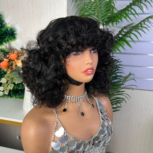 Bouncy Curly <b>Human</b> Hair <b>Wigs</b> With Bangs Fumi Curls Short Bob Egg Curls Glueless Full Machine Made <b>Wigs</b> for Women - Product Image 5