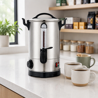 Urne à café commerciale 30 tasses en acier inoxydable 304 avec jauge de niveau et robinet à levier pour hôtel et buffet