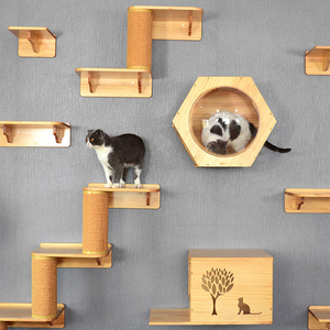 Luxus Big Wood Sisal Katze Wand Baum Scratcher <span class=keywords><strong>Box</strong></span> Spielzeug - Product Image 4