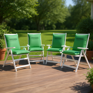 Juego de 6 Cojines para Sillas de Exterior de Tela Oxford Verde, Extraíbles, Lavables y Resistentes al Agua, para Jardín o Patio - Product Image 2