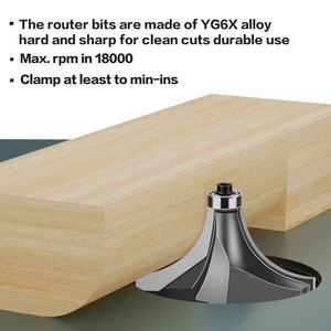 Fresa Profissional PCD com Haste de 1/2 polegada para Cantos Arredondados, Cortador de Biselado e Acabamento, Lâmina Arredondada com Borda Diamantada para Máquina de Acabamento - Product Image 6