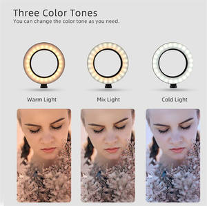 Anillo de luz LED de 14 pulgadas para estudio de barbería, fotografía de maquillaje, anillo de luz RL de 35cm, Avec Tripied con control remoto con Clip para teléfono - Product Image 3