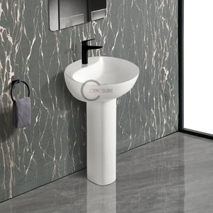 New Style Floor-Standing Ceramic Bathroom Wash <b>Basin</b> Modern Oval Washbasin with Overflow for Bathroom Vanity - Product Image 6