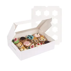 Groothandel Kraftpapier Venster Doorzichtige 12 Gat Muffin Cup Cake Cupcake Verpakking Op Maat Transparante Gerecycled Cupcake Doos