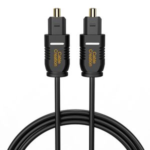Câble audio <span class=keywords><strong>Toslink</strong></span> <span class=keywords><strong>S</strong></span>/<span class=keywords><strong>PDIF</strong></span> en fibre <span class=keywords><strong>optique</strong></span> mince de 15 pieds, blindage combiné, gaine en PVC plaqué or, CableCreation - Product Image 1
