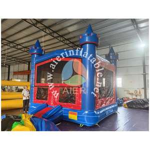 Château gonflable bleu vif et <span class=keywords><strong>rouge</strong></span> avec toboggan - Château de saut sécurisé pour enfants, équipement de jeu pour fêtes en plein air - Product Image 3