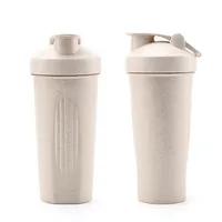Eco Friendly Wheat Straw Custom Logo BPA Free Fitness Gym Shaker Bottle for Protein