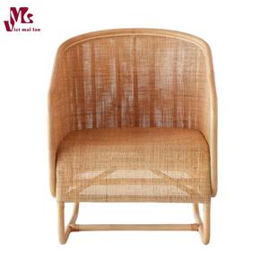 Wholesale Modern Bohemian Rattan Loop Armchair <b>Seat</b> <b>Cushion</b> Dining Room Bedroom Kitchen Leisure <b>Chair</b> Outdoor Use Made Vietnam - Product Image 1