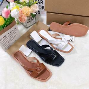 Estate tinta unita sandali firmati quadrati per le donne e le signore scarpetta di lusso spiaggia sabbiosa Femmes moda pantofole - Product Image 2