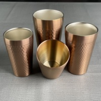 Fabricant vente en gros tasse isotherme à double paroi à motif diamant verres à bière en acier inoxydable de style classique pour boissons chaudes et froides