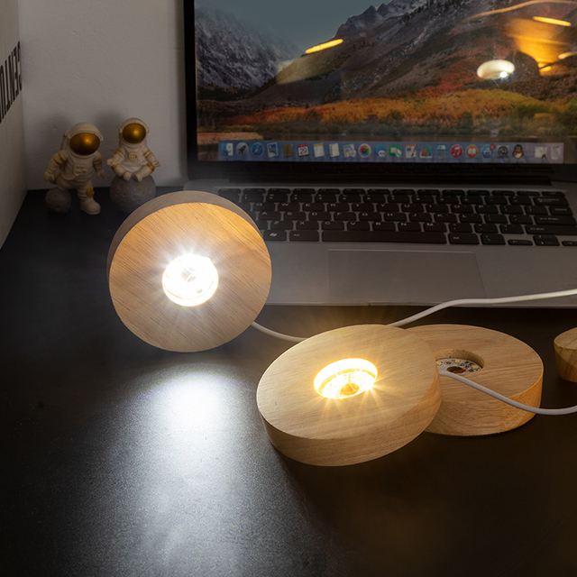 3D Interior Carved Solar System Planet Sphere Laser RGB Colorful LED Night Light Crystal Ball Lamp Wood Base