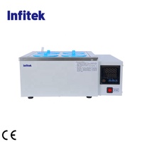 Bain-marie de laboratoire Infitek à 4 trous, en acier inoxydable, avec conteneur intérieur extensible, certifié CE