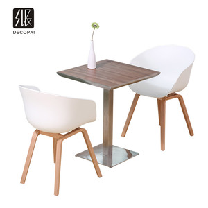 HPL stratifié en acier inoxydable askew frontière avec base en acier inoxydable Table À Manger pour le restaurant de café - Product Image 1